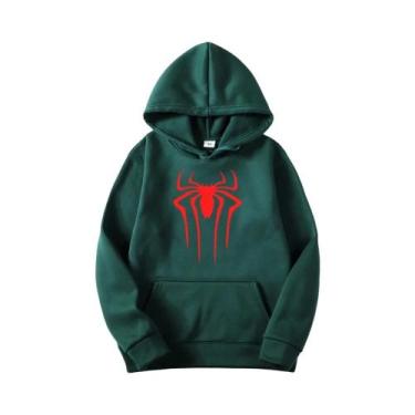 Imagem de Moletom Casual Com Estampa De Aranha Em Cores Sólidas Para Homens E Mu