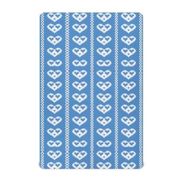 Imagem de CEBUGI Lençol de berço elástico para bebês meninos e meninas, com corações brancos, portátil, pacote N Playard, material neutro, ultramacio, colchões infantis padrão completo, M