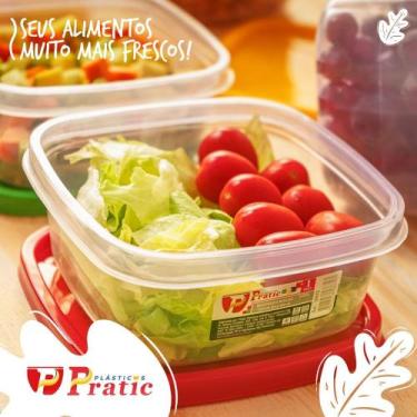 Imagem de Pote Quadrado Hermético De Plastico 800ml - Vasilha Fecha Maxx 800ML -