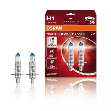 Imagem de Par Lâmpada Farol Osram Night Breaker Laser H1 55w