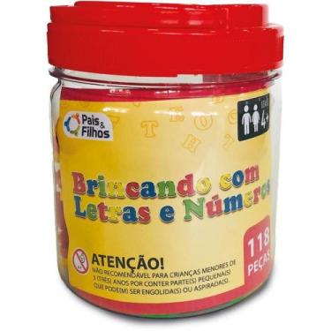 Imagem de Brinquedo Pedagogico Brincando C/LETRAS e NUM.118PC - Pais e Filhos
