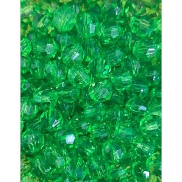 Imagem de Miçanga Acrílica Sextavada 6mm Colorida para Bijuteria e Artesanato – 200 Unidades (200 UNIDADES,VERDE FOLHA - 225)