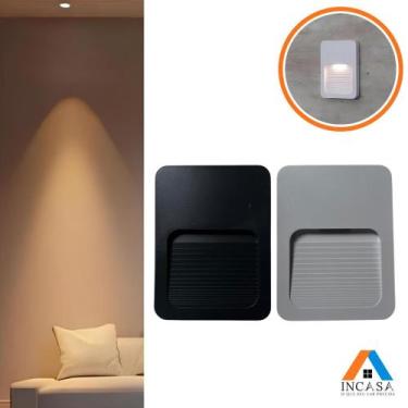 Imagem de Kit 5 Balizador Parede Escada Ip65 Led 2w Branco Quente 4x2 - AAATOP