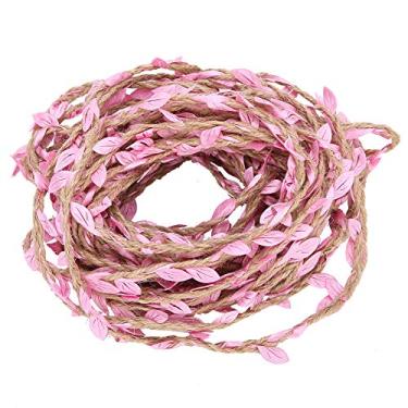 Imagem de Fita de folha artificial trançada guirlanda 10 metros acessórios de decoração DIY para decoração de festa de casamento em casa Corda de cânhamo videira rosa roxo vermelho fruta (Rósea)