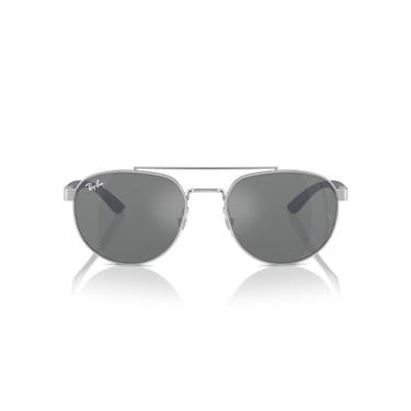 Imagem de Óculos de Sol Ray-Ban 0RB3736 003/6G Tam 56 / Prata - Lentes Cinza Espelhado