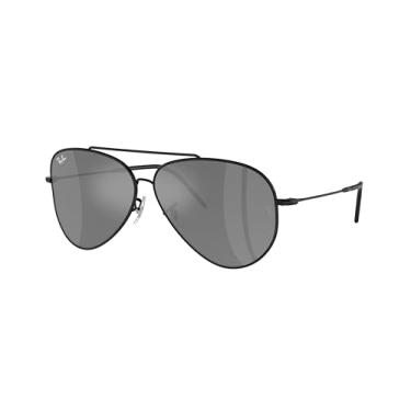 Imagem de Óculos de Sol Ray-Ban Aviator Reverse 0RBR0101S 002/GS Tam 62 / Preto - Lentes Cinza Espelhado