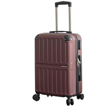 Imagem de Mala de Bordo ABS 10kg 17” a 21” Polegadas Mala de Viagem com Rodinhas 360° Cadeado Código (Vinho-21”(14-15KG) Modelo-JJJ)