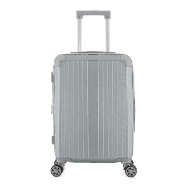 Imagem de Mala de Bordo 10kg ABS Expansível com Zíper Duplo Rodas 360° Cadeado Numérico Bagagem de Mão(Cinza,N18-50 * 32 * 21)