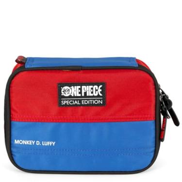 Imagem de Luxcel Estojo Escolar Box One Piece Special Edition Monkey D. Luffy, Poliéster, Azul e Vermelho, 22x15x6cm, Capacidade 100 Canetas