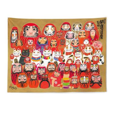 Imagem de Tapeçaria Good Luck Daruma Wall 100x70cm de fibra de microtecido