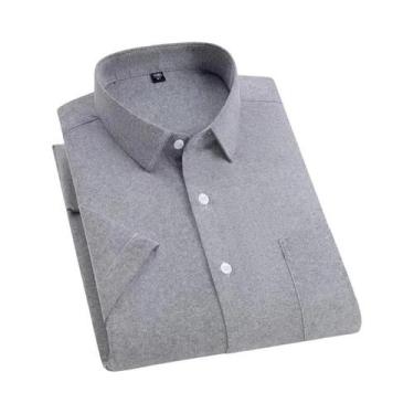 Imagem de Camisa Masculina De Verão 100% Algodão Oxford, Casual De Negócios, Sem