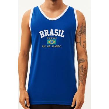 Imagem de Camisa Regata do Brasil Bordada - Tojoia18K, Azul claro, G