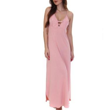 Imagem de Camisola Feminina Longa Decote Tiras - donna, P, Romance