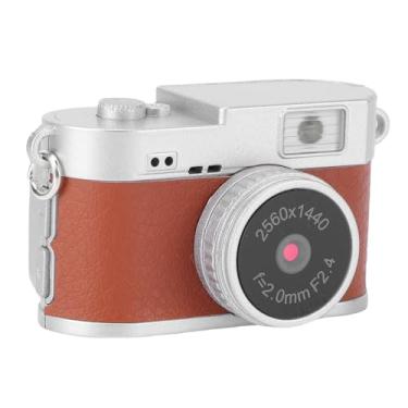 Imagem de Luocute Câmera Com Chaveiro, Vídeo 2K FHD, Foto de 2 MP, Tela Colorida de 1,47 Polegadas, 4 Filtros, Flash LED, Câmera Digital retrô Pequena Recarregável Com Suporte para Cartão de 128 (Marrom)