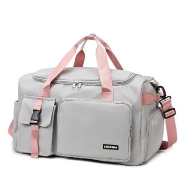 Imagem de VELORE Bolsa de viagem feminina, multifuncional, para esportes ao ar livre, academia, academia, fim de semana, bolsa de viagem noturna, Cinza, One Size
