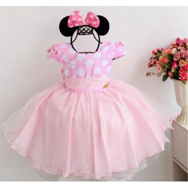 Imagem de Vestido De Festa Minnie Rosa Luxo Infantil - Pingo De Gente Kids, Rosa