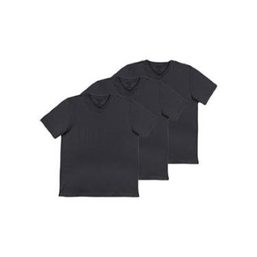 Imagem de Kit com 3 Camisetas Masculina Hering 022b Azul Marinho-Masculino