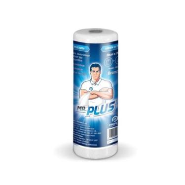 Imagem de Pano Tipo Perfex Multiuso Pct.50 Unid. Mr.plus Rolo 30cmx25m, Branco