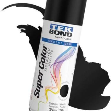 Imagem de Tinta Spray Super Color Metálica 350ml Preto Tekbond