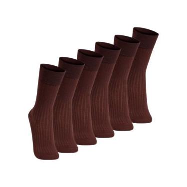 Imagem de Kit com 6 Pares de Meias Social Lupo 1795-004, Marrom