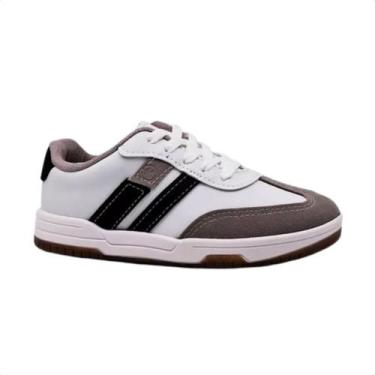Imagem de Tenis Casual Infantil Menino Molekinho Branco, Branco, Cinza, Preto, 3