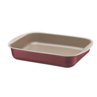 Imagem de Assadeira Funda Alumínio Revestimento Antiaderente Starflon T1 Vermelh