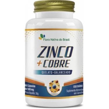 Imagem de Zinco + Cobre Quelato Balanceado 60 Caps - Flora Nativa Do Brasil