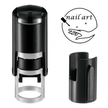 Imagem de Carimbo de cartão de fidelidade com autotinta, carimbos pretos para arte em unhas, mini carimbos personalizados para membros, cartão de café, 12 mm (arte de unhas)