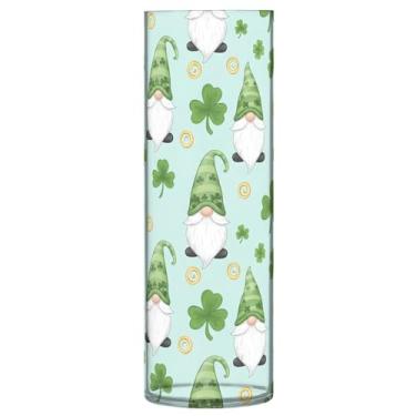 Imagem de CEBUGI Vaso de flores de gnomos do Dia de São Patrício 10 cm x 30 cm Vaso cilíndrico para flores, vaso transparente inquebrável para decoração de casa de festa de casamento