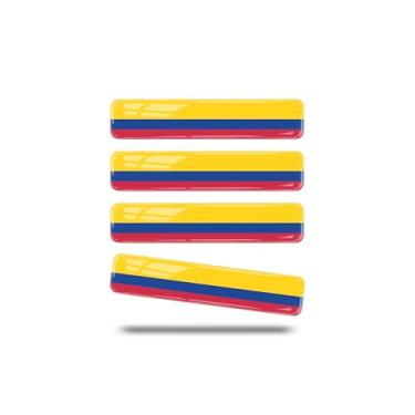 Imagem de Xalvoria Pacote com 4 adesivos de carro epóxi 3D com bandeira da Colômbia – Decalques refletivos à prova d'água para carros, caminhões, motocicletas, capacetes, laptops e muito mais, acessórios
