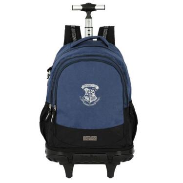 Imagem de Mochila Escolar Harry Potter Costas E Rodas Luxo - Azul - Luxcel