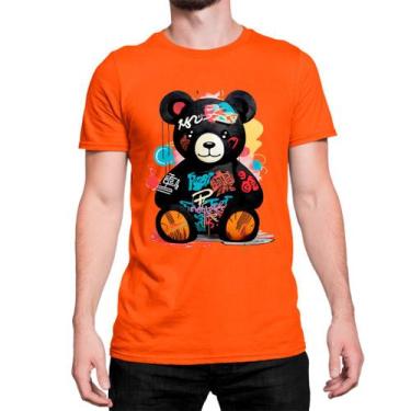 Imagem de Camiseta Masculina Personalizado Urso Style Rabisco Ref03 Camisa Algod