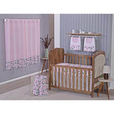 Imagem de Enxoval Bebe Kit Berço Americano Cortina Algodão Menino