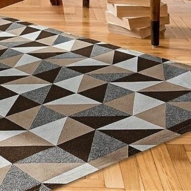 Imagem de Tapete Jacquard Boho Geométrico Antiderrapante para Sala Grande(Geométrico Caramelo,3.00x2.00)