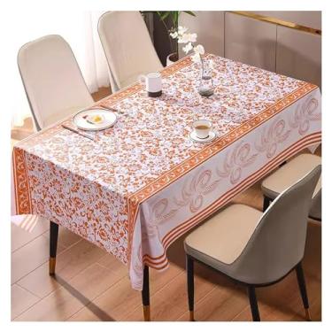 Imagem de Toalha de mesa de PVC, sem lavagem, à prova de óleo, à prova d'água, antiqueimaduras, retangular, francesa, mesa de jantar, tapete de mesa de café, toalha de mesa, atmosfera (1.120 x 120 cm)