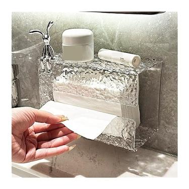 Imagem de x3anggyt5 Caixa de lenços de papel ondulado de mesa caixa de toalha de papel ondulado para casa, sala de estar, banheiro, não há necessidade de pendurar na parede perfurada gaveta de papel