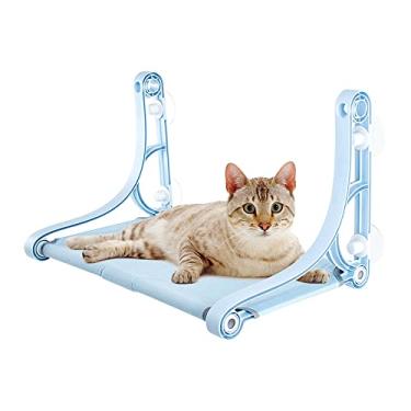 Imagem de Apoio para Janela Gato Hamaca Prateleira de Repouso Assento Ensolarado 360 Ventosas Montadas Espaço Grande Econômico Cama Indoor com Instalação Estável Respirável