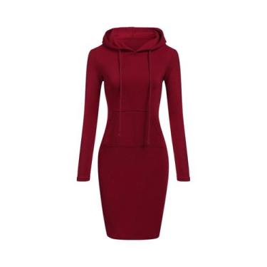 Imagem de Vestido Com Capuz Feminino Vestido De Moletom De Outono Roupas Feminin