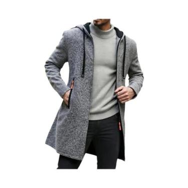 Imagem de Jaqueta De Moletom Masculina Com Capuz E Zíper, Manga Longa, Quente, C