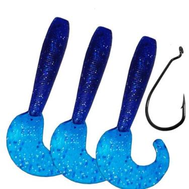 Imagem de Isca Artificial Soft Shad Grub Simples Criatura Kit 3pçs  - Matadeira,