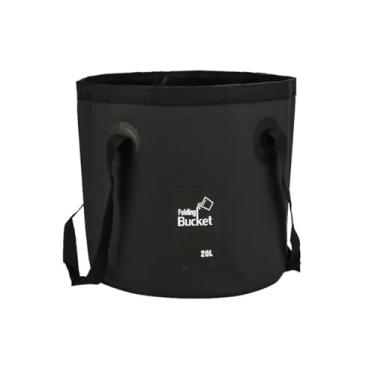 Imagem de Balde dobrável com alça, balde de lavagem de carro de 5 galões, recipiente dobrável de armazenamento de água para acampamento, pesca, praia, jardinagem, lavatório portátil para lavanderia para
