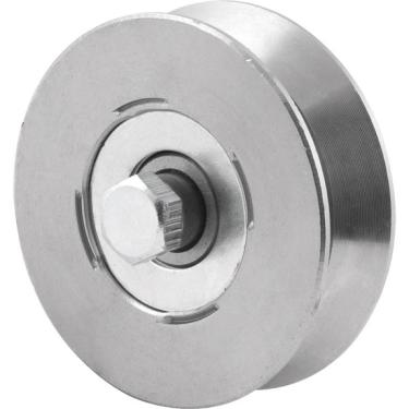 Imagem de Roldana para portão 2.1/2" tipo V em aço polido - Vonder