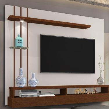 Imagem de Painel Para Tv Jordano Off White E Canela