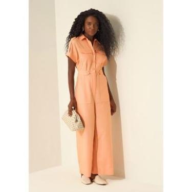 Imagem de Macacão Longo De Mangas Curtas Com Bolsos-Feminino