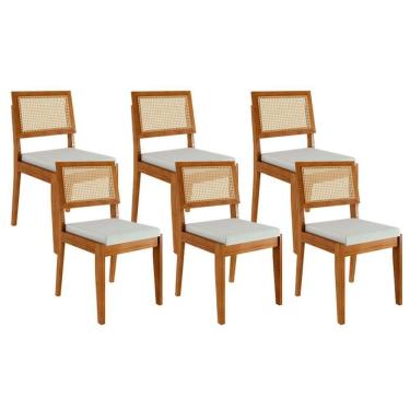 Imagem de Kit 6 Cadeiras De Cozinha Rainha 6 Uni Natural