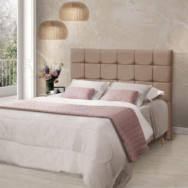 Imagem de Cabeceira Cama King Estofada 1,93 - Maia Linho Capuccino