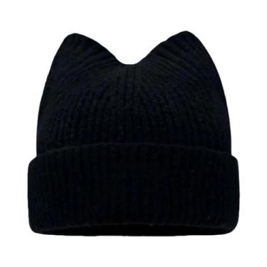 Imagem de Gorro Feminino De Lã Quente Com Orelhas De Gato, Estilo Coreano, Para 