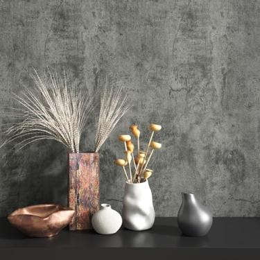 Imagem de VEELIKE Papel de parede de concreto industrial descasque e cole papel de parede de cimento cinza envelhecido para quarto, banheiro, 40 cm x 395 cm, papel de contato de concreto autoadesivo removível