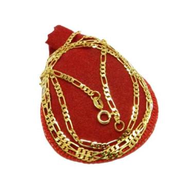 Imagem de Corrente Masculina 50cm 2mm Largura Folheada Ouro CR368 - Wnbijouteria