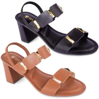 Imagem de Sandália Via Uno Salto Bloco Grosso Conforto Original 942004, Preto, 3